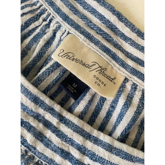 Universal‎ Thread Womens Striped Peasant Blouse Size M Prairie Cottage Oversized - Picture 6 of 10